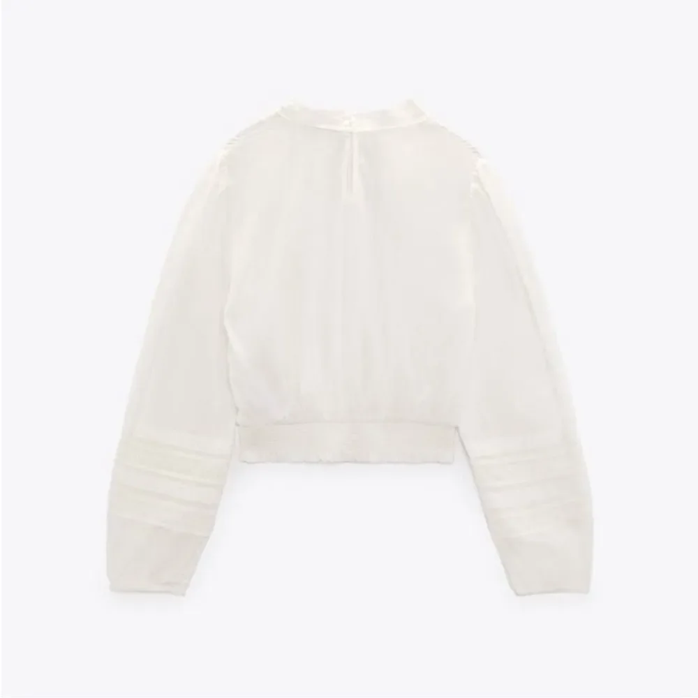 Zara cotton viscose blend long sleeve top